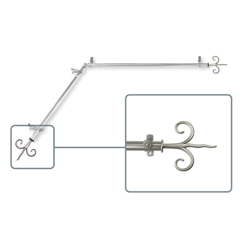Tringle à rideaux simple Branum, Nickel satiné, 48 po à 84 po