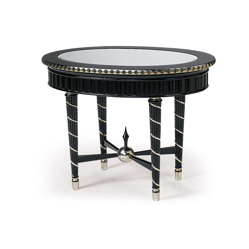 Eclectica Glass End Table, Antique Pine