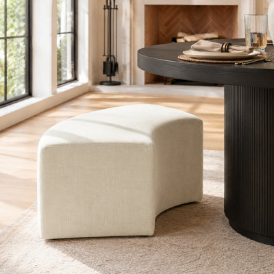 18.5" Height Fabric Upholstered Curved Dining Bench