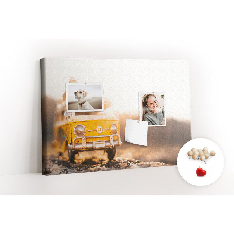 Wall Mounted cork board with print wall art notice boards decorative bulletin board ideas Car vacation road