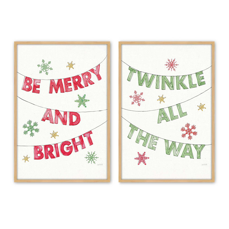 Ensemble de 2 impressions d'art Twinkle All The Way, 20 po x 16 po, Érable américain