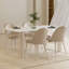 Table de salle à manger blanche en pierre rectangulaire avec fer pour la salle à manger / cuisine-1069170228