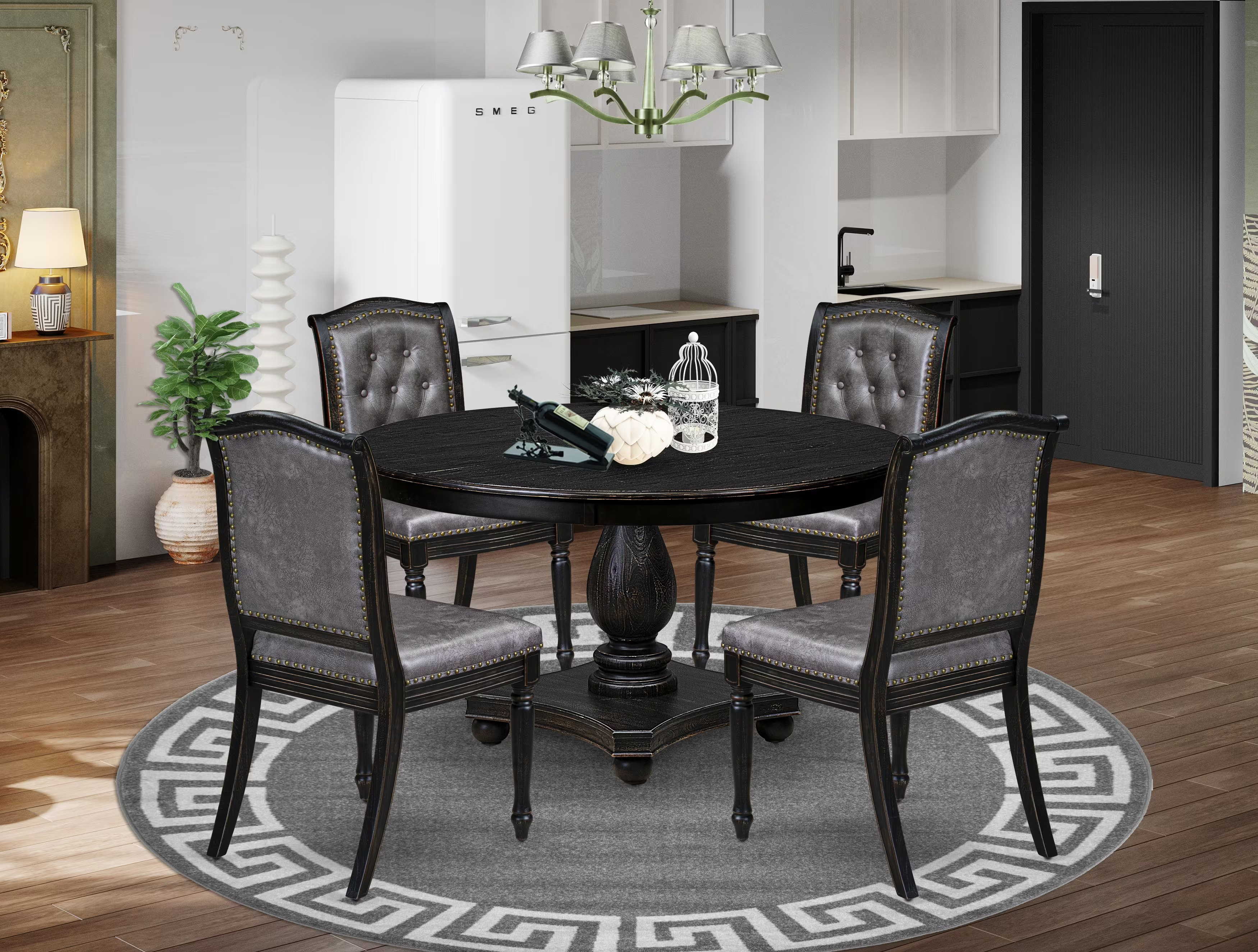 Red Barrel Studio® Kitchen Table and Chair with Button Tufted Back ...