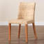 Chaise d'appoint en bois massif beige Beola