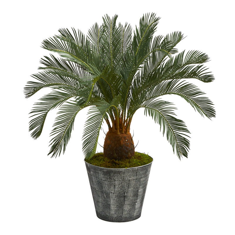40'' Faux Cycas Tree in Metal Planter