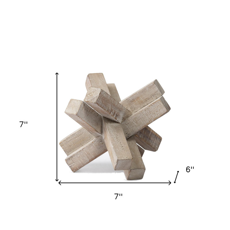 Sculpture de table Haruto Brown, H 6 po x l 7 po x P 7 po