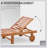 Outsunny Outdoor Folding Chaise Lounge Chair Recliner with Wheels, Acacia Wood Frame