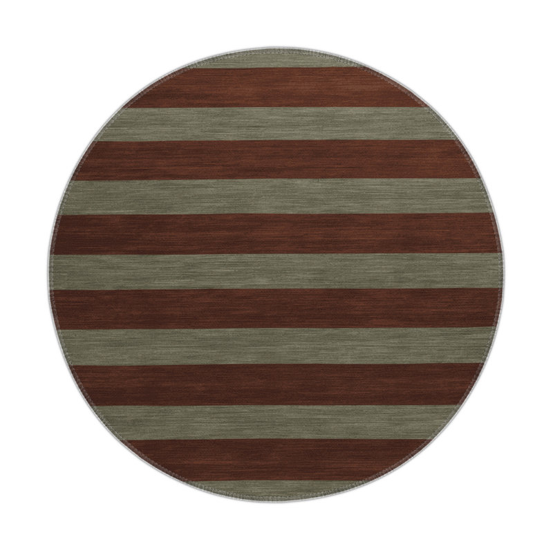 HorizontalStripes Brown Indoor and Outdoor Area Rug, Rectangle 9' x 12'