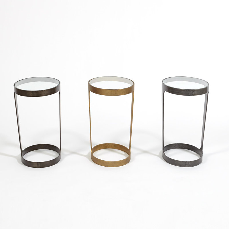 Oslo Glass End Table, Gold