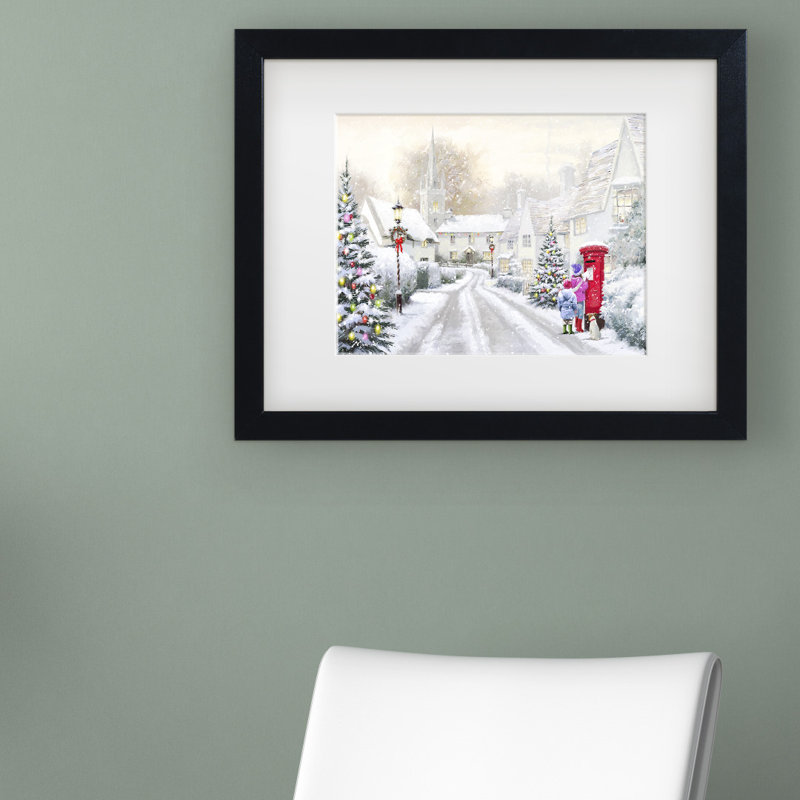 « snowy village », impression, H 22 po x l 32 po x P 2 po, Toile tendue