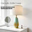 Ensemble de 2 lampes de table modernes en céramique avec motif géométrique et abat-jour tambour