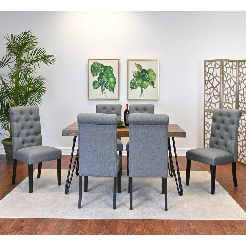 Ensemble de salle à manger, table à manger en épingle à cheveux avec chaises, 4 options de couleur, Beige