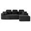 L Shaped Corduroy Sectional Sleeper Sofa with Chaise Lounge & Side Storage Pockets-2058494001