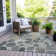 Machine Washable Indoor/Outdoor Xhevrie Pewter Rug