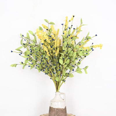 Arrangement floral de baies artificielles de 24 po pour le remplissage de vase et le long feuillage floral de la campagne
