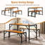  Ensemble de salle à manger 3 pièces pour 4 personnes et 2 bancs avec structure en métal-984763664-984763669