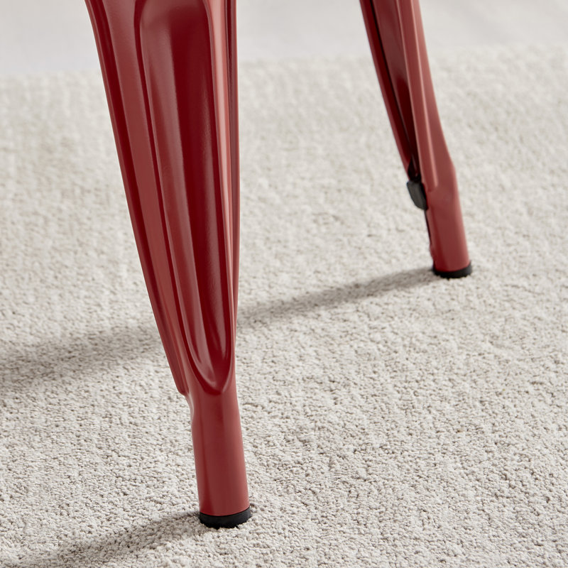 Chaise d'appoint empilable en métal Honora, Rouge