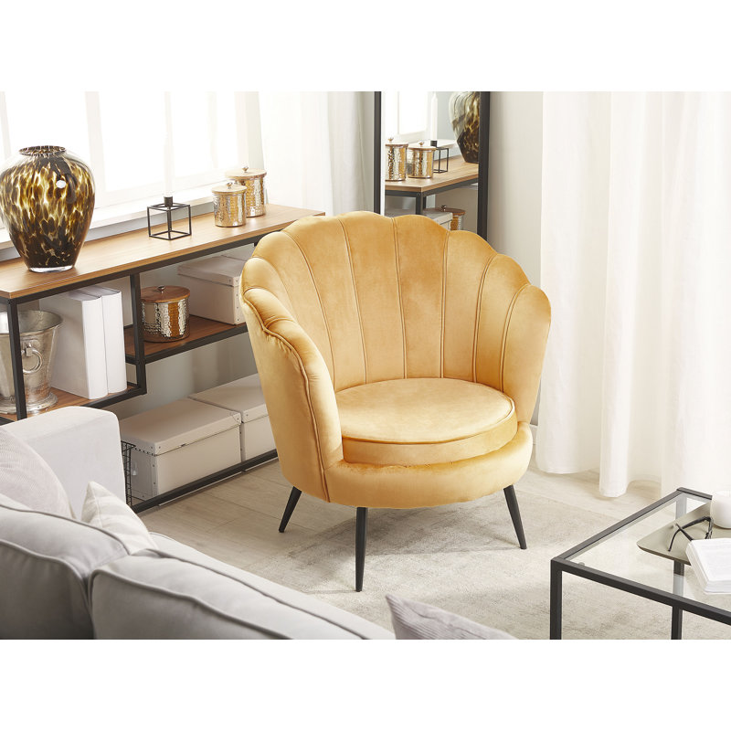 Foy Upholstered Barrel Chair, Yellow