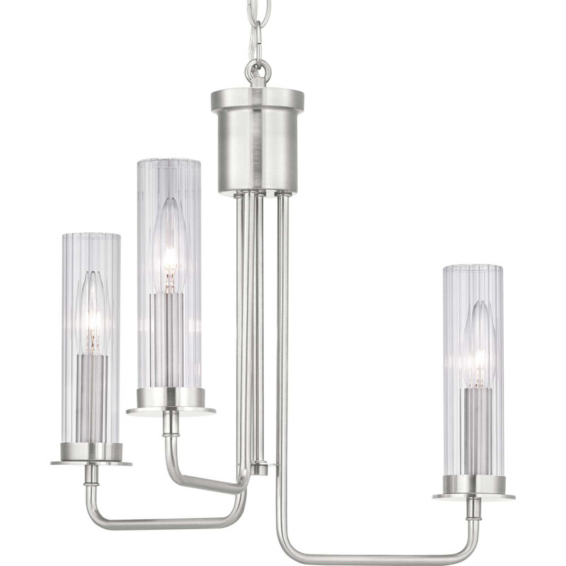 Aoife 3 - Light Dimmable Drum Chandelier, Brushed Nickel