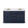 Palace 60 In. Double Sink White Quartz Countertop Vanity In Monarch Blue With Waterfall Faucets