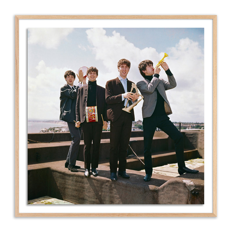Beatles Portrait Print by Getty Images, 40" H x 40" W, Rustic Walnut