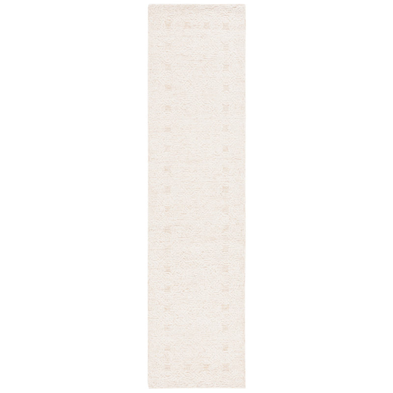 Tapis géométrique en laine et en coton touffeté à la main Kaylaanne ivoire / doré, Tapis de couloir 2 pi 3 po x 9 pi