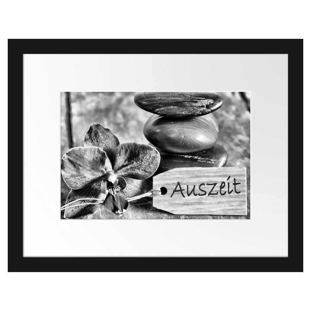 Gerahmtes Poster Time Out Orchid with Zen Stones