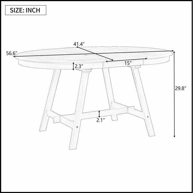 Table de salle à manger extensible rétro en bois pour les réunions de famille et les repas de tous les jours