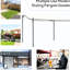 Pergola 10 'x 13' avec auvent. Fabrication en acier, abat-jour de cour. Blanc crème, fonction de drainage, structure de pavillon de jardin. Weather - Toile de patio, Système