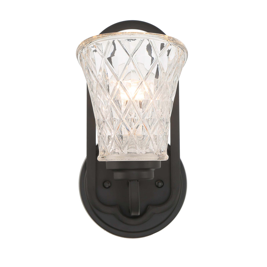 1 - Light Dimmable Black Armed Sconce Vanity Art
