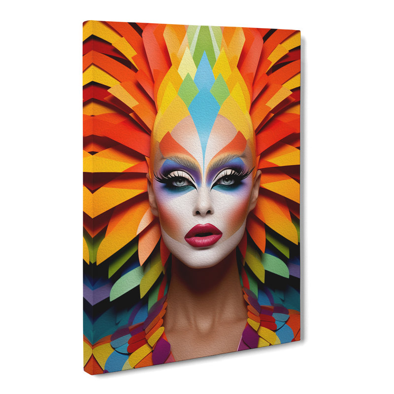 Drag Queen Colour Field - Wrapped Canvas, 50cm H x 35cm W x 3cm D