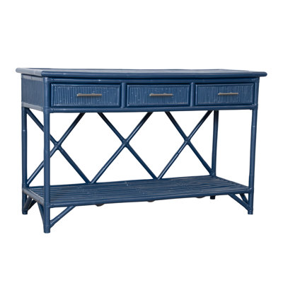 54'' Wide 3 Drawer Rattan Wood Sideboard