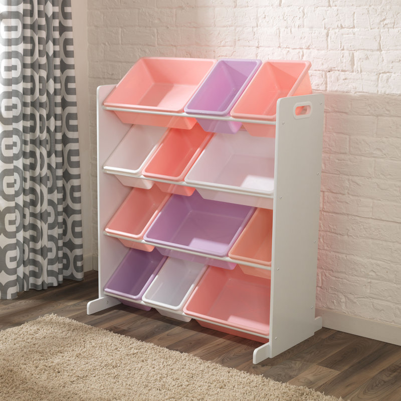 Sort It & Store It Toy Organiser with Bins, Pastel/White