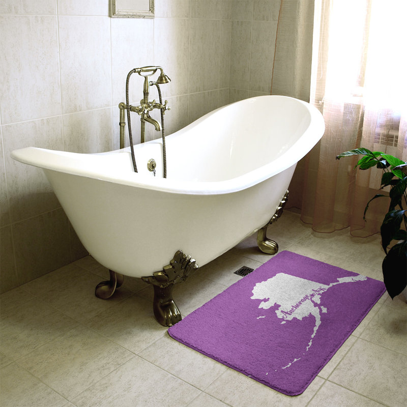 Tapis pour salle de bain ancrage alaska, l 17 po x L 21 po, Violet, Anchorage, Alaska