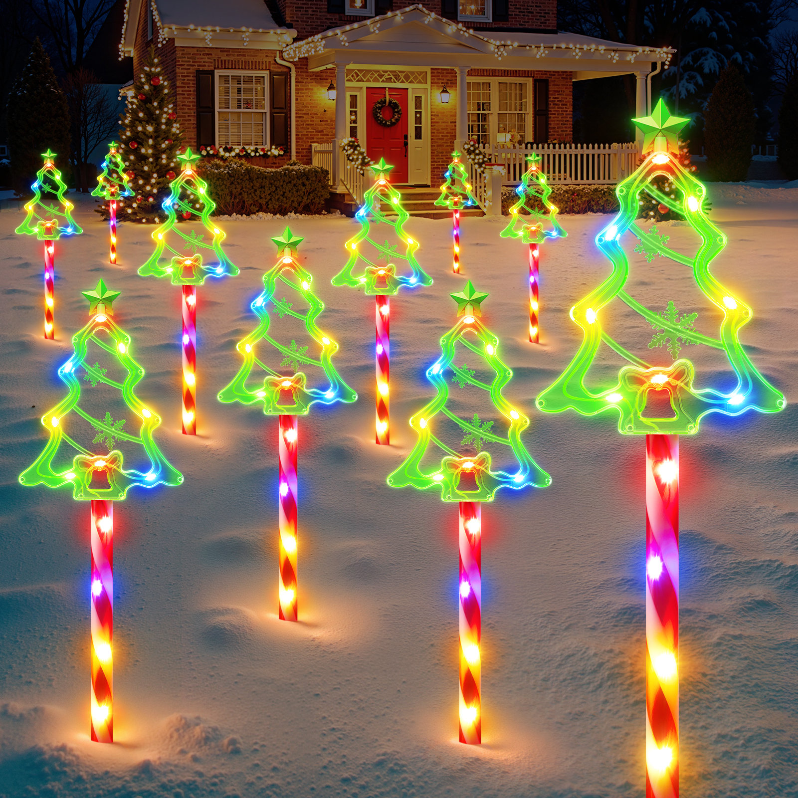 21" Solar Christmas Tree Lights Set