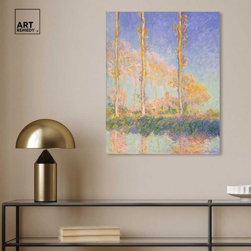 Claude Monet Poplars Gallery Wrapped Canvas Art Print, 24" x 20"