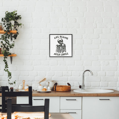 Life Begins After Coffee Framed Giclee, design by JJ Design House LLC