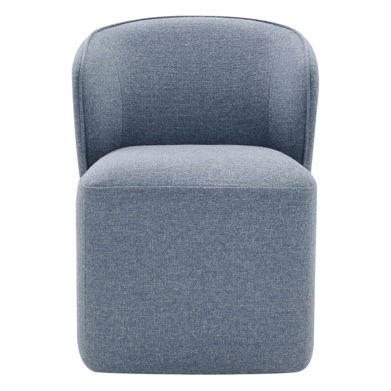 Chaise rembourrée Niha, Tweed bleu Capri Nathan