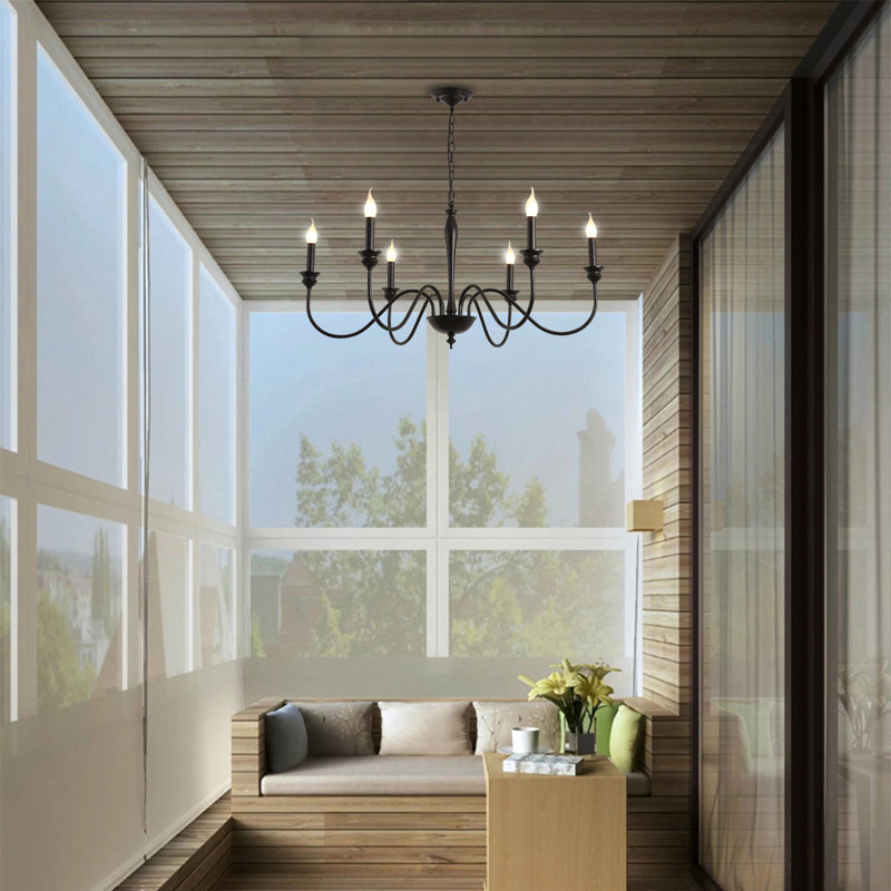 6 - Light Dimmable Classic / Traditional Candle Style Chandelier