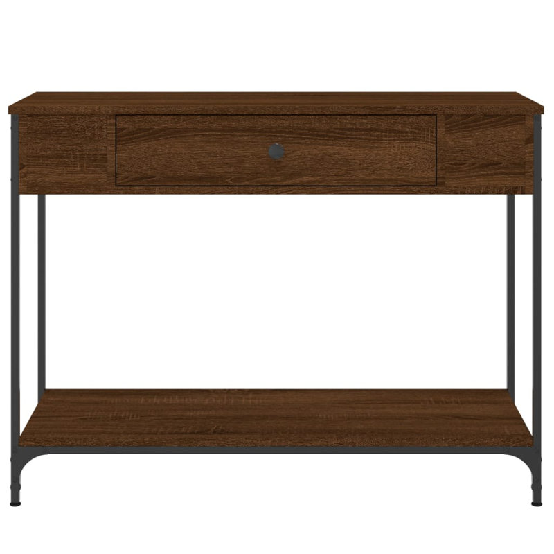 Console Table, 75cm H x 100cm W x 34.5cm D, Brown Oak