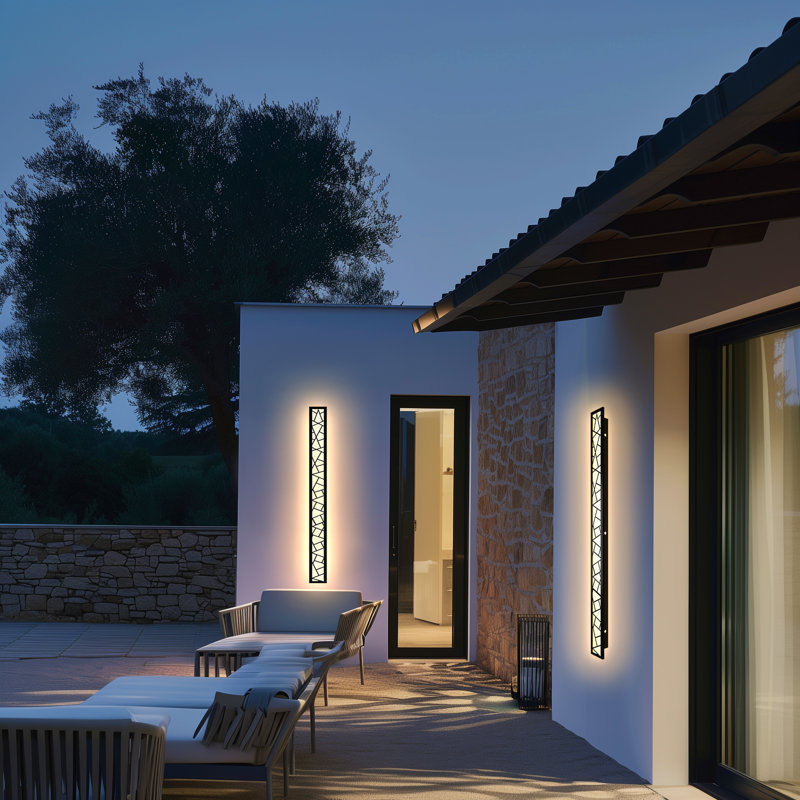 Sabid Aluminum Outdoor LED Wall Lamp Rectangular Wall Light, 31.5" H x 4.7" W x 1.9" D