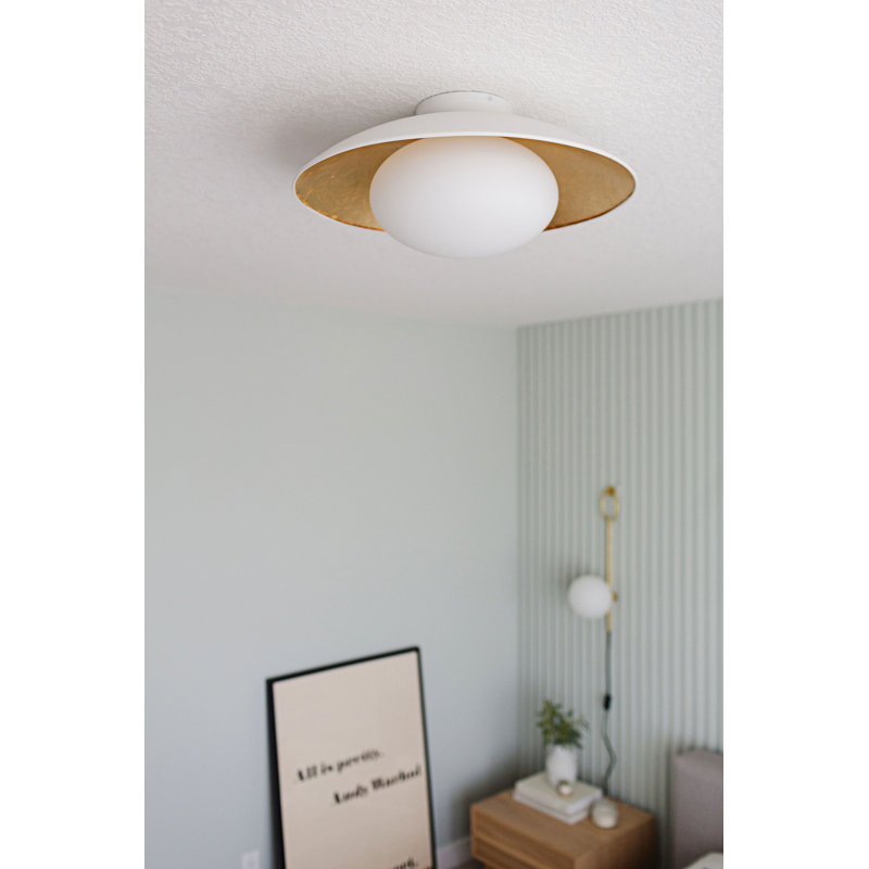 Plafonnier encastré 1 lumière Jason, Lustro noir, H 6,75 po x l 14 po x P 14 po