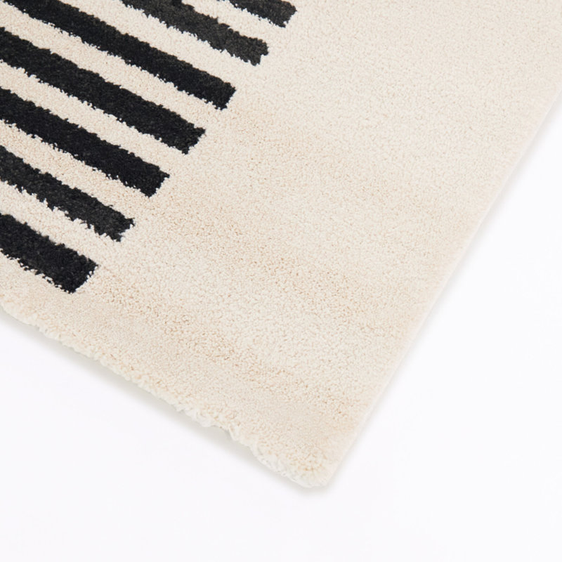 Tapis crème / noir Bridgeman, 5 pi 3 po x 7 pi