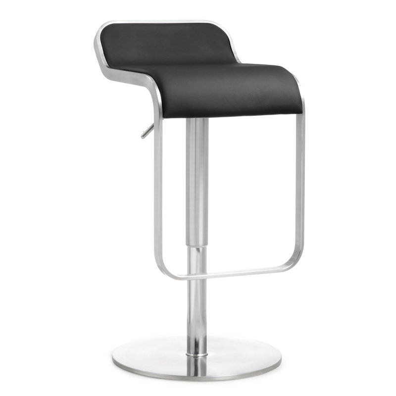 Tabouret de bar rotatif à hauteur ajustable Babb, Noir