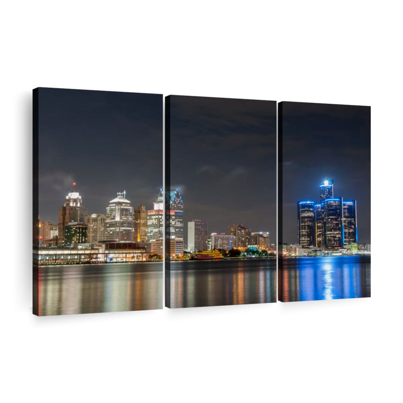 " Detroit " 3 - Pieces, 42" H x 65" W x 1.25" D