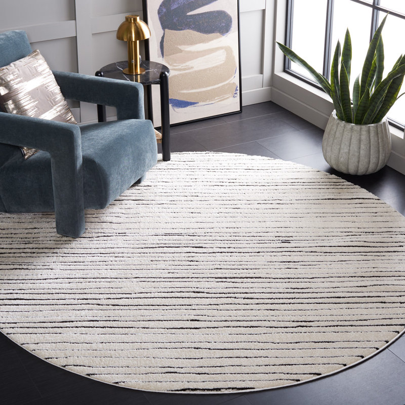 Striped Area Rug, Round 201cm
