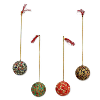 Ensemble d’ornement boule 4 pièces séduisant papier mache