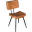 Chaises d'appoint en chameau 2 pièces avec structure de support en métal noir - 2 pièces, base idéale pour une salle à manger