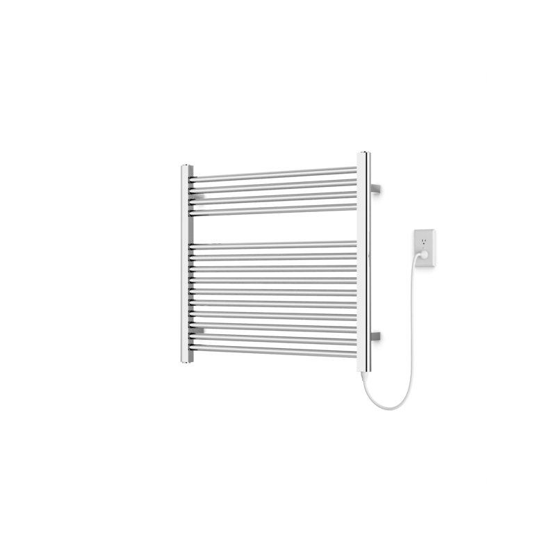 Denby Wall Mount Electric Towel Warmer, Chrome, 27" H x 29.5" W x 5.19" D
