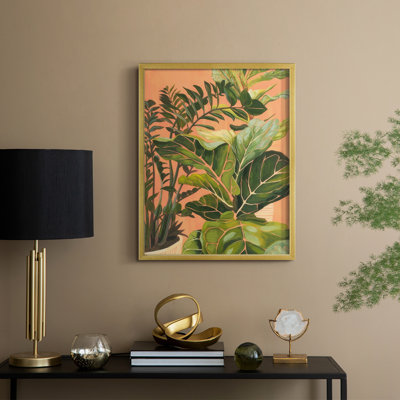 Golden Hour Greenery I, reproduction encadrée - bois massif